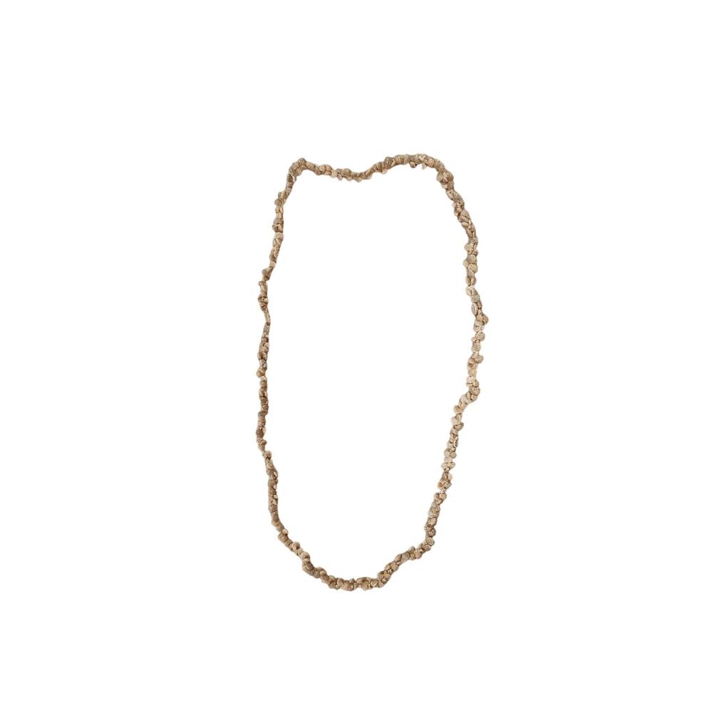 Vintage Natural Seashell Strung Lei Necklace Polynesian From Bora Bora 35"around